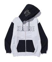 COLOR BLOCK ZIP HOODED SWEATSHIRT