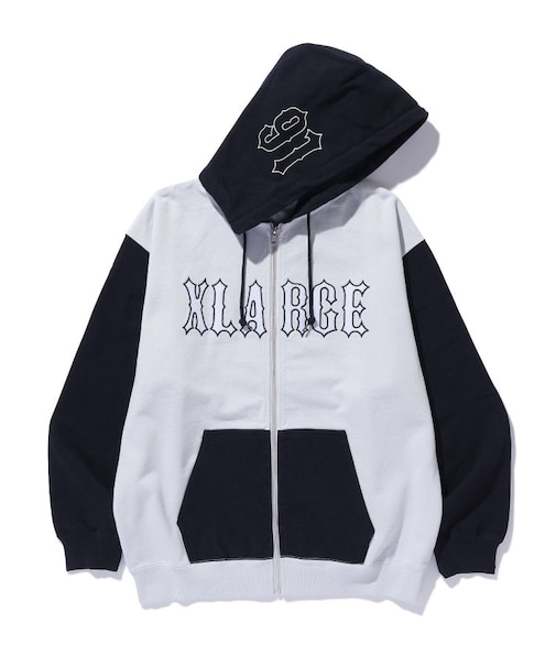 COLOR BLOCK ZIP HOODED SWEATSHIRT