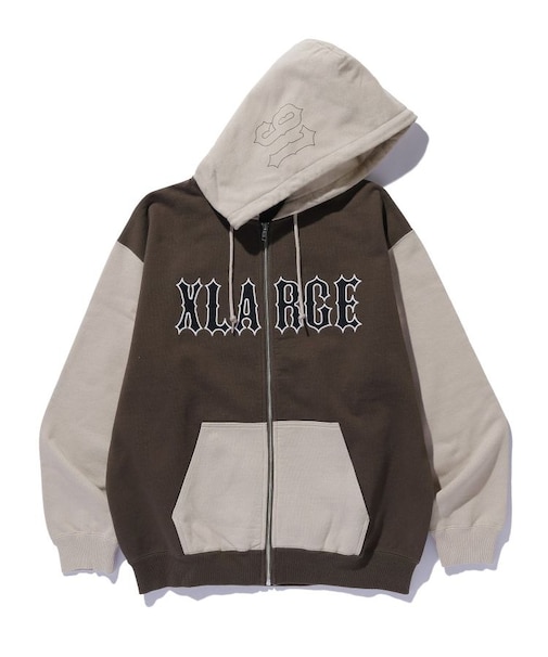 COLOR BLOCK ZIP HOODED SWEATSHIRT