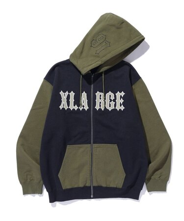 COLOR BLOCK ZIP HOODED SWEATSHIRT