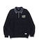 DENIM COLLAR HALF ZIP SWEATSHIRT