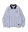 DENIM COLLAR HALF ZIP SWEATSHIRT