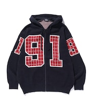 JACQUARD BARBED WIRE ZIP KNIT