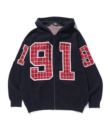 JACQUARD BARBED WIRE ZIP KNIT