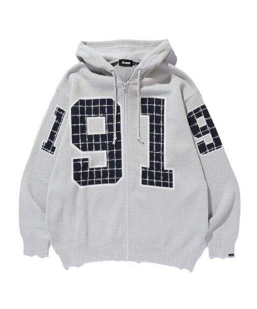 JACQUARD BARBED WIRE ZIP KNIT