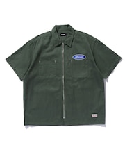 ZIP UP S/S WORK SHIRT
