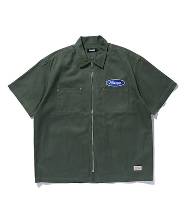 ZIP UP S/S WORK SHIRT