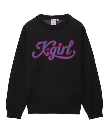 LETTERING LOGO JACQUARD KNIT TOP