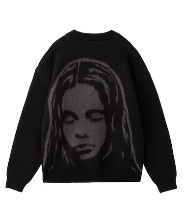 FACE JACQUARD KNIT CARDIGAN