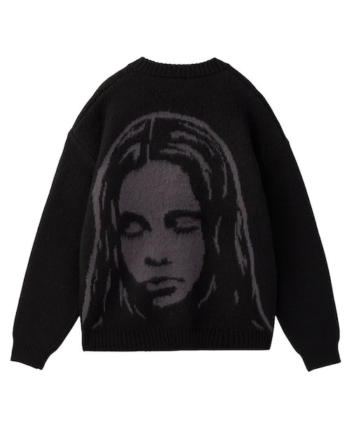 FACE JACQUARD KNIT CARDIGAN