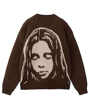FACE JACQUARD KNIT CARDIGAN