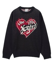 HEART LOGO JACQUARD KNIT TOP