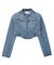 ZIP UP STAND COLLAR DENIM JACKET