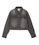 FADED FACE LABEL COMPACT DENIM JACKET