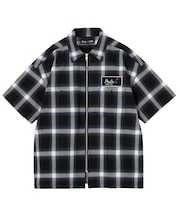 X-girl × PEELS PLAID ZIP UP SHIRT