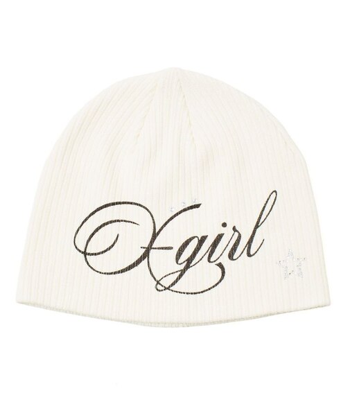 SPRAY LOGO AND STUDDED BEANIE