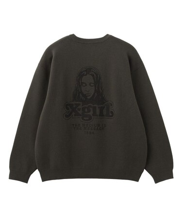 FACE EMBROIDERY KNIT TOP