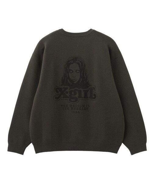 FACE EMBROIDERY KNIT TOP