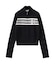 NUMBERING JACQUARD ZIP UP KNIT TOP