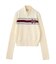 NUMBERING JACQUARD ZIP UP KNIT TOP