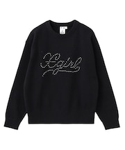 STUDDED LOGO KNIT TOP