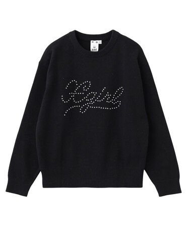 STUDDED LOGO KNIT TOP