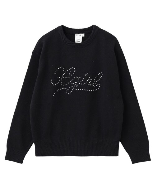 STUDDED LOGO KNIT TOP