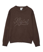 STUDDED LOGO KNIT TOP