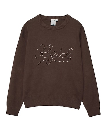 STUDDED LOGO KNIT TOP