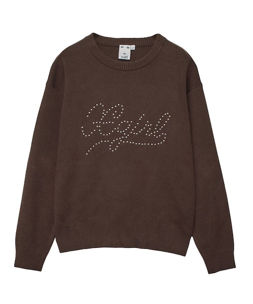 STUDDED LOGO KNIT TOP