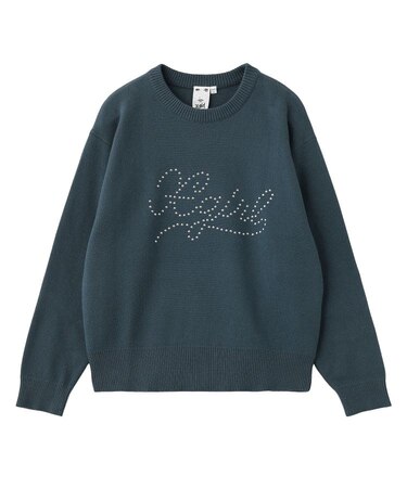 STUDDED LOGO KNIT TOP