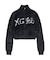LOGO JACQUARD ZIP UP SHAGGY KNIT TOP