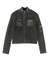 FADED WOVEN MIX ZIP UP KNIT TOP