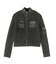 FADED WOVEN MIX ZIP UP KNIT TOP