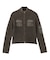 FADED WOVEN MIX ZIP UP KNIT TOP