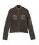 FADED WOVEN MIX ZIP UP KNIT TOP