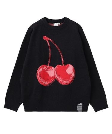 CHERRY JACQUARD KNIT TOP