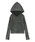 FADED WOVEN MIX KNIT HOODIE