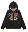 COLLEGE LOGO JACQUARD ZIP UP KNIT HOODIE