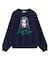 CURSIVE LOGO AND FACE JACQUARD KNIT TOP