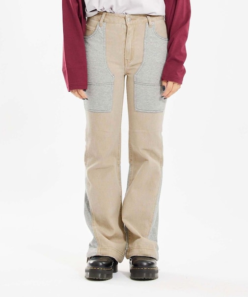 JERSEY WOVEN MIX PANTS