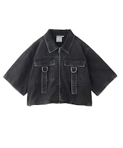 BELT POCKET CROPPED WORK SHIRT
