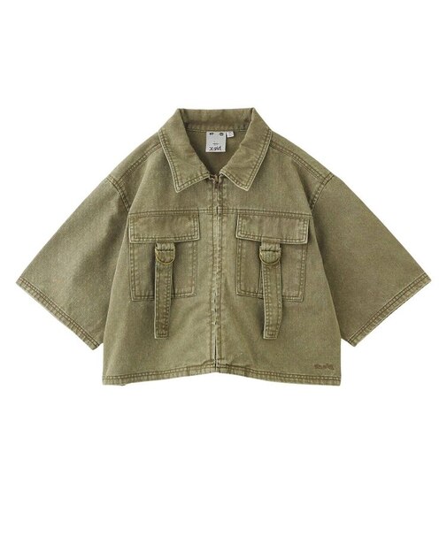 BELT POCKET CROPPED WORK SHIRT