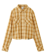 SHIRRED PLAID SHIRT