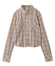SHIRRED PLAID SHIRT