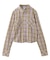 SHIRRED PLAID SHIRT