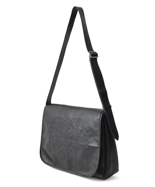 TRIBAL HEART FAUX LEATHER MESSENGER BAG