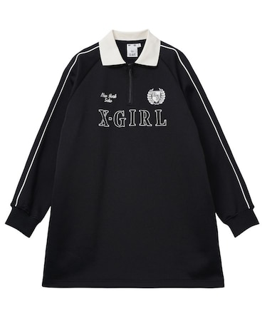 HALF ZIP JERSEY DRESS
