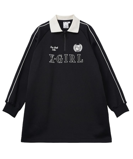 HALF ZIP JERSEY DRESS