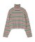 STRIPED HIGH NECK KNIT TOP